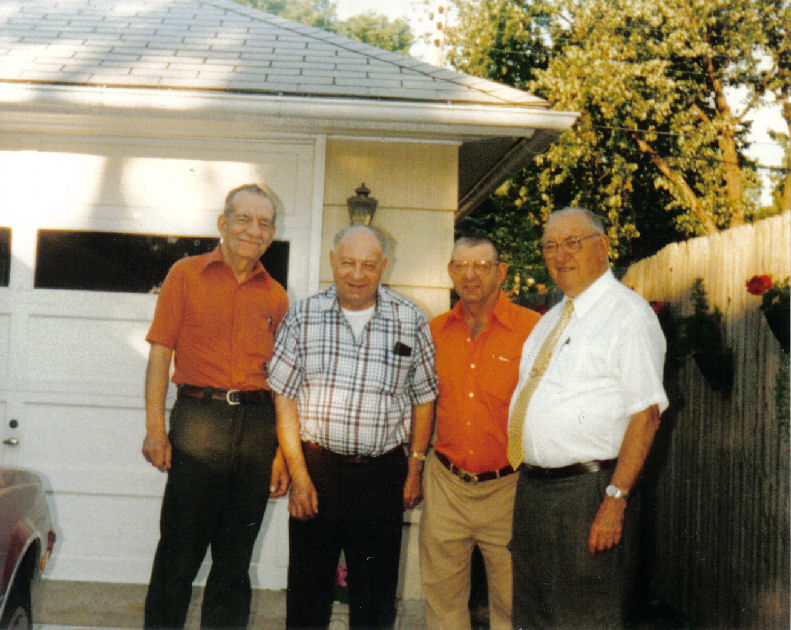 Irving, Leroy, Robert and Warren Bingen on June 14, 1997- Warren's 75th birthday
